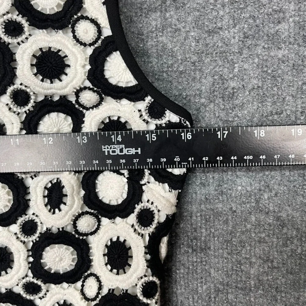 Kate Spade Dress Womens 2‎ Guipure Black White Crochet Lace Shift Sleeveless